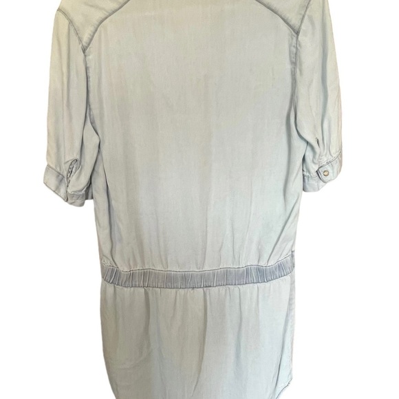 Life in Progress Tunic Dress Chambray White Wash Denim Button Boho Y2k T… - Picture 5 of 6